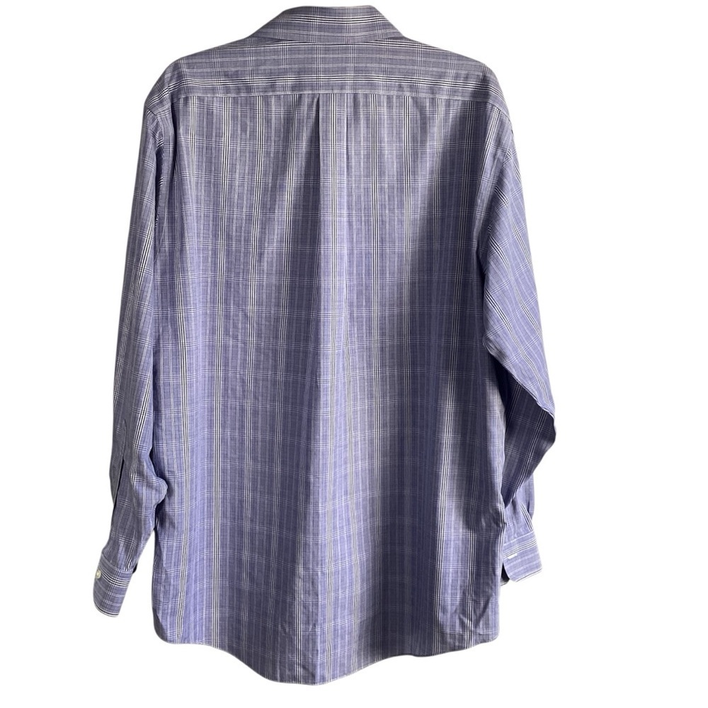Brooks Brothers Mens Dress Shirt 16.5 34 Classic Plaid Purple Supima Cotton - Picture 4 of 8